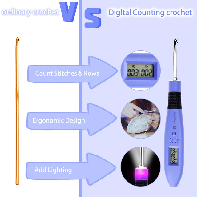 12pcs Lighted Crochet Hook Set with Counter 4