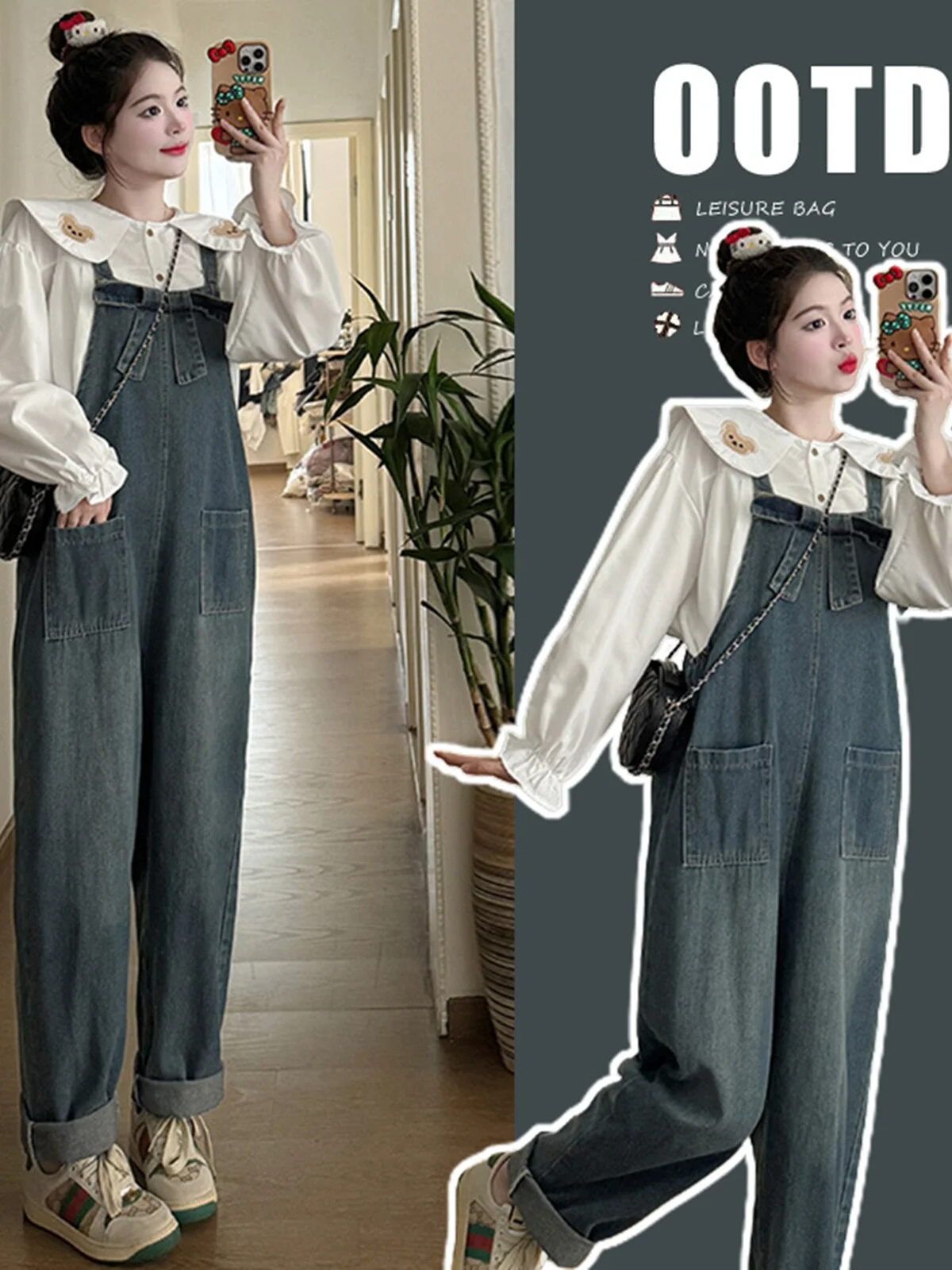 봄 여름 캐주얼 데님 임산부 바지 9부 청바지 오버올 아우터웨어 임산부 복부 지지 봄 가을