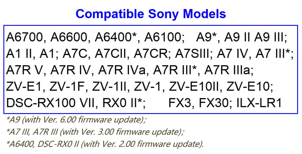 For Sony Camera Wireless Remote Control Rechargeable Shutter Release with OLED S