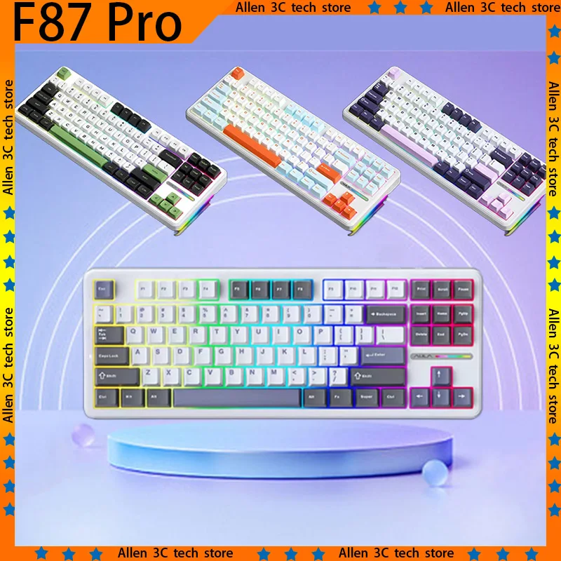 

Original AULA F87 Pro Mechanical Keyboard Wireless USB Bluetooth Tri Mode 87 Key Rgb Pbt Gasket Laptop Gamer PC Gaming Keyboards