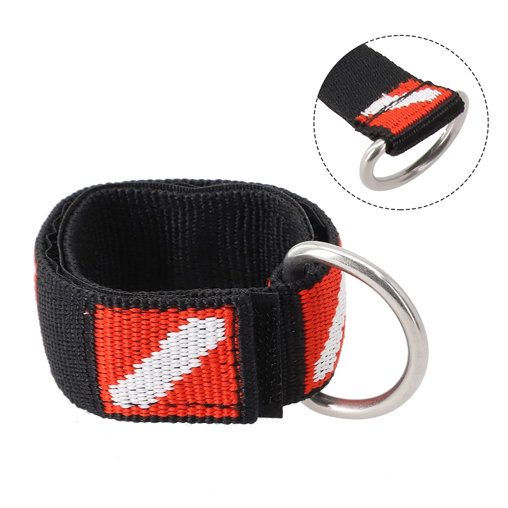 

2pcs Adjustable Scuba Diving Wrist Strap Lanyard Webbing Band With Metal D-Ring Wrist Band Bracelet Watchband Pool Accessories