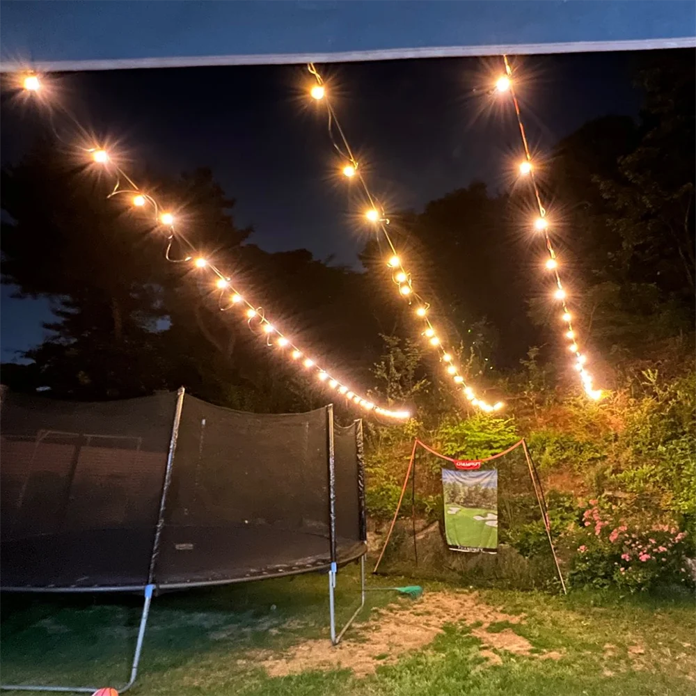 Guirxiété Lumineuse LED en Plastique, Globe G40, Blanc Chaud, Ampoule  Vintage pour Jardin, Arrière-Cour, Décoration du Nouvel An, 9m 18m 36m