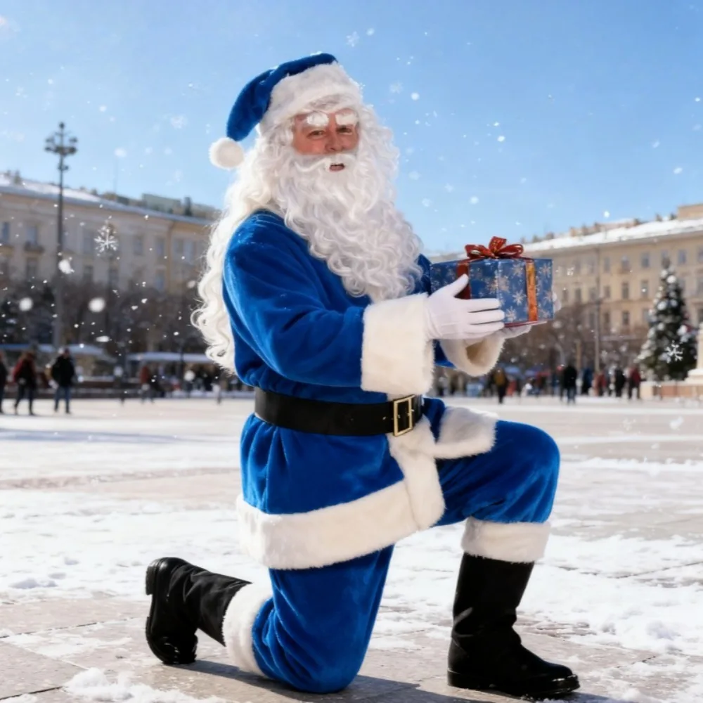 Complete Santa Suit Set for Men - Premium Adult Christmas & Halloween Roleplay Costume for Holiday Parties