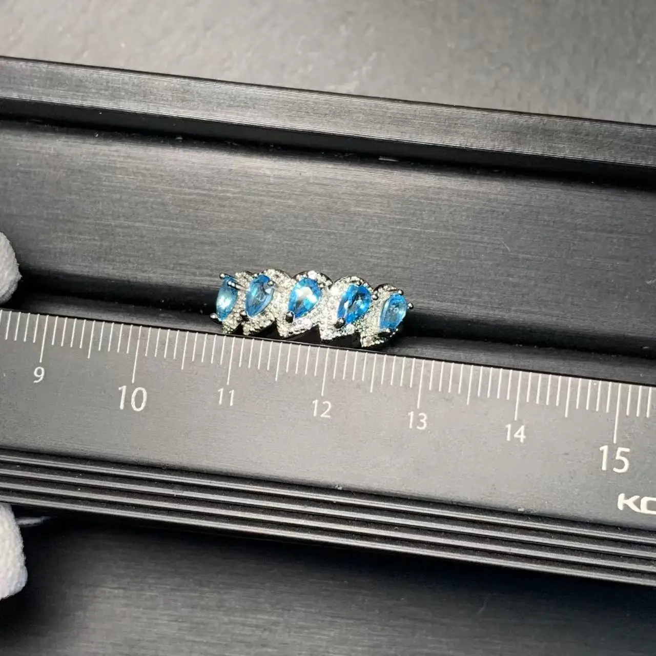 Vintage Natural Blue Topaz Ring Stone Female Handmade Rings Jewelry for Women Gift Flower