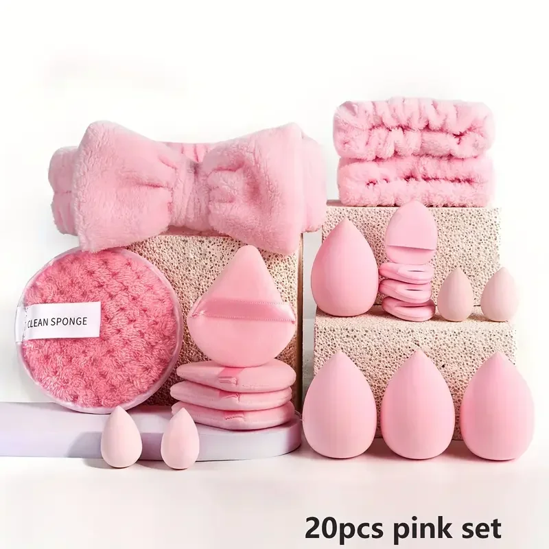 Pink Makeup Kit: Complete Brush Set with Beauty Blender - Perfect Gift