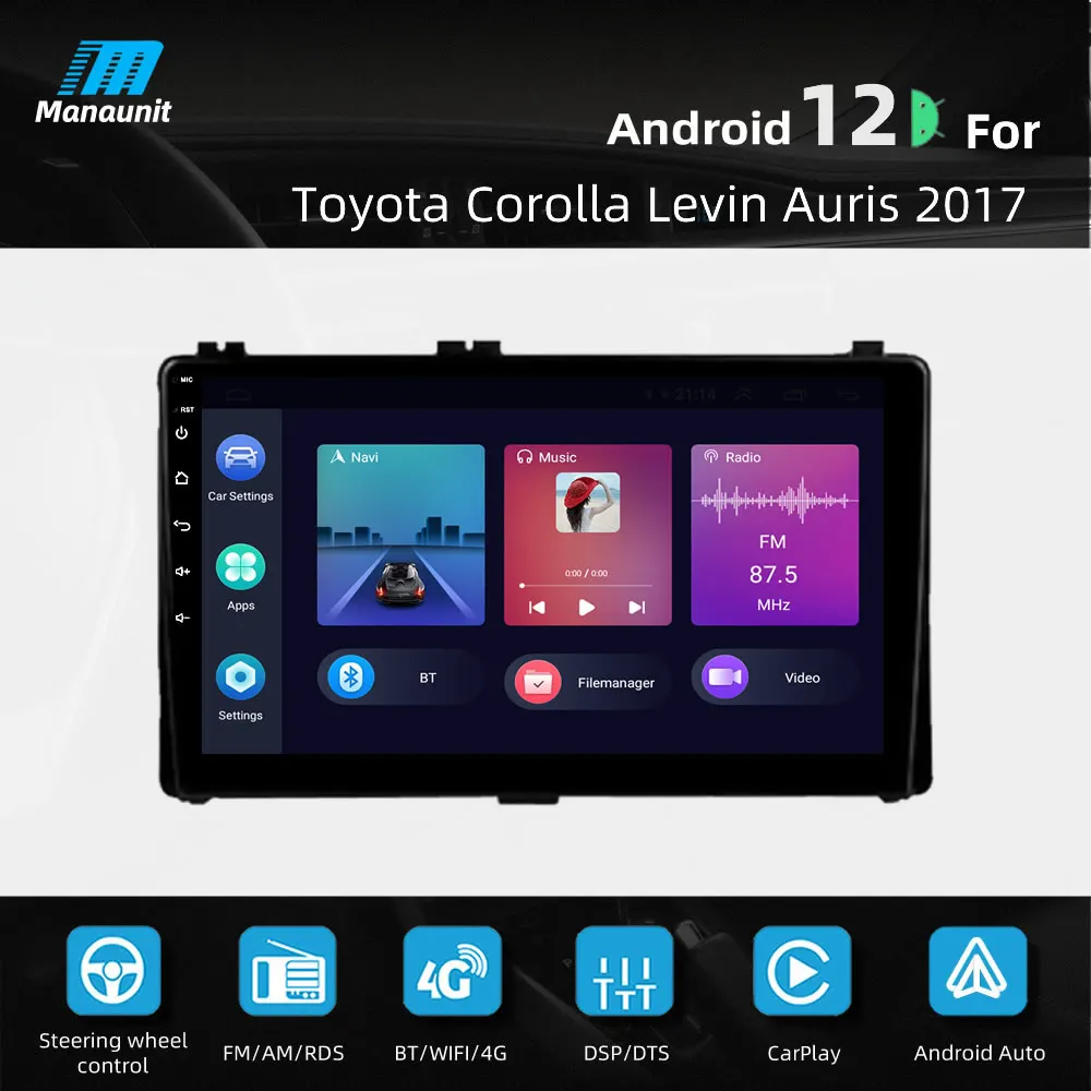 

9" Car Radio For Toyota Corolla Levin Auris 2017 2018 Wifi 4G Multimedia Video Player Navigaion GPS 2Din DVD Stereo Head Unit