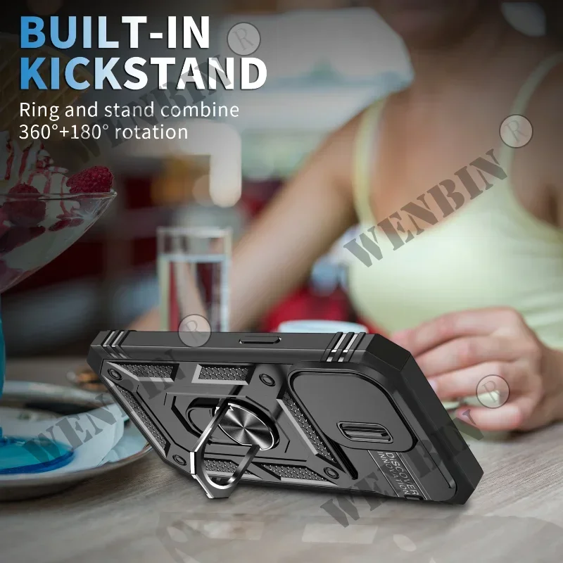 Ultimate 360° Rugged Protective Case with Camera Slide & Stand