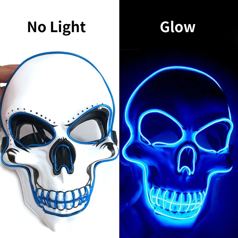 LED Luminous Skull Mask for Halloween Parties
