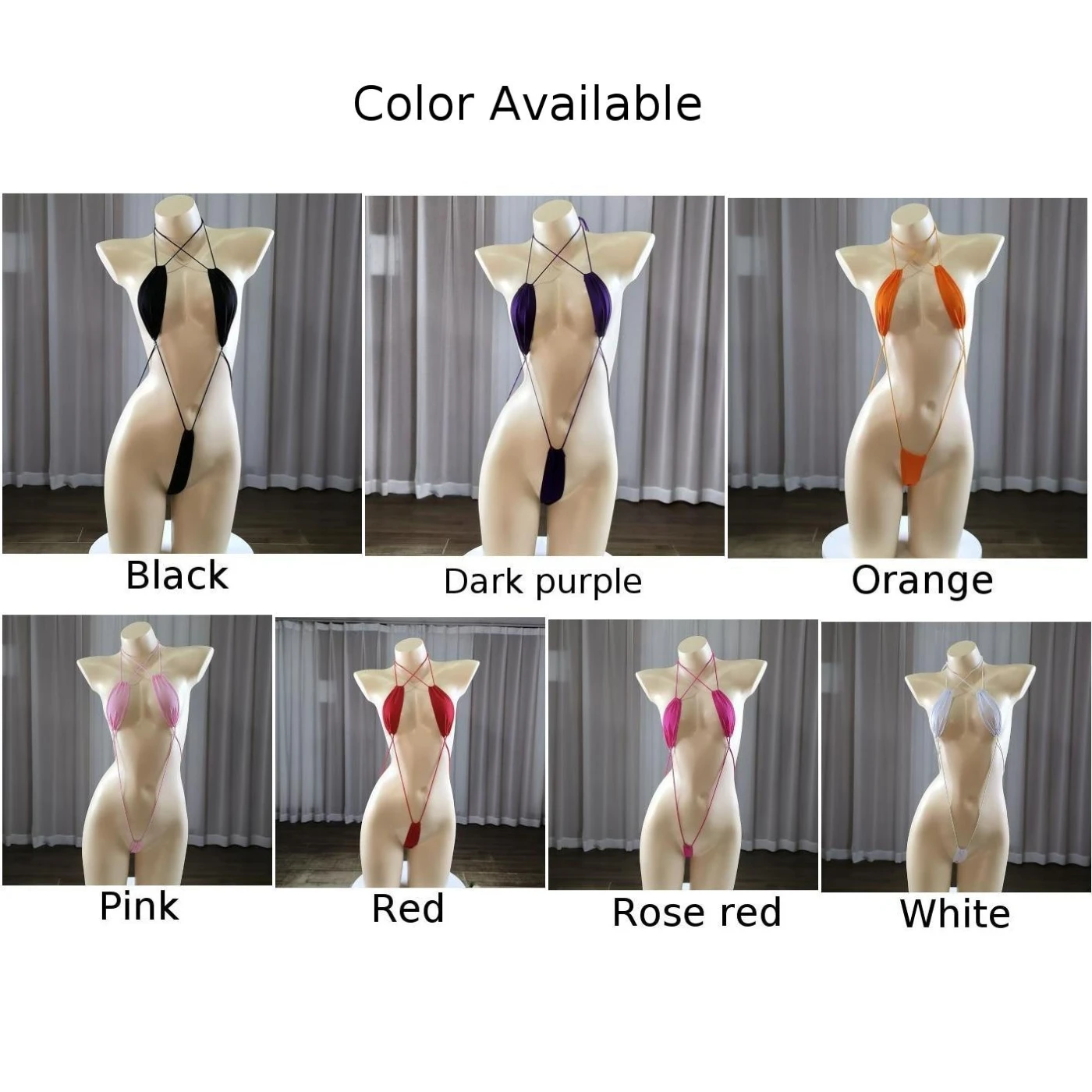 Women Ladies Sexy Lingerie Sling Shot Bikini Swimsuit Brazilian Swimwear Bathing Suit Vacation/Daily Solid Color