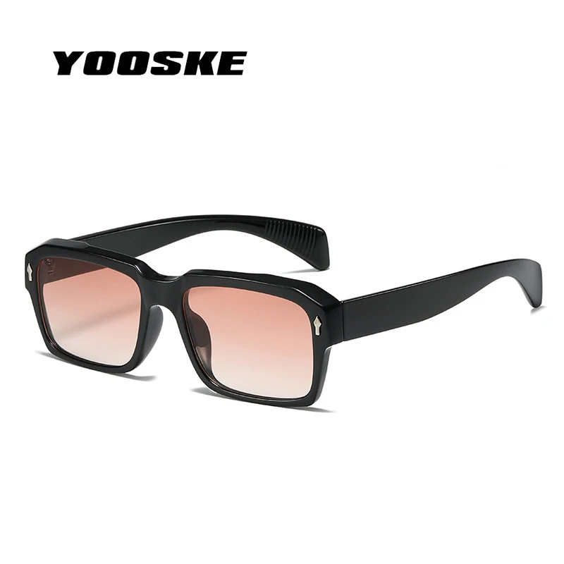 YOOSKE Rectangle sunglasses Brand Square Sun glasses Women Men Fashion Luxury Designer Sun Glasses Vintage Leopard Eyeglasses