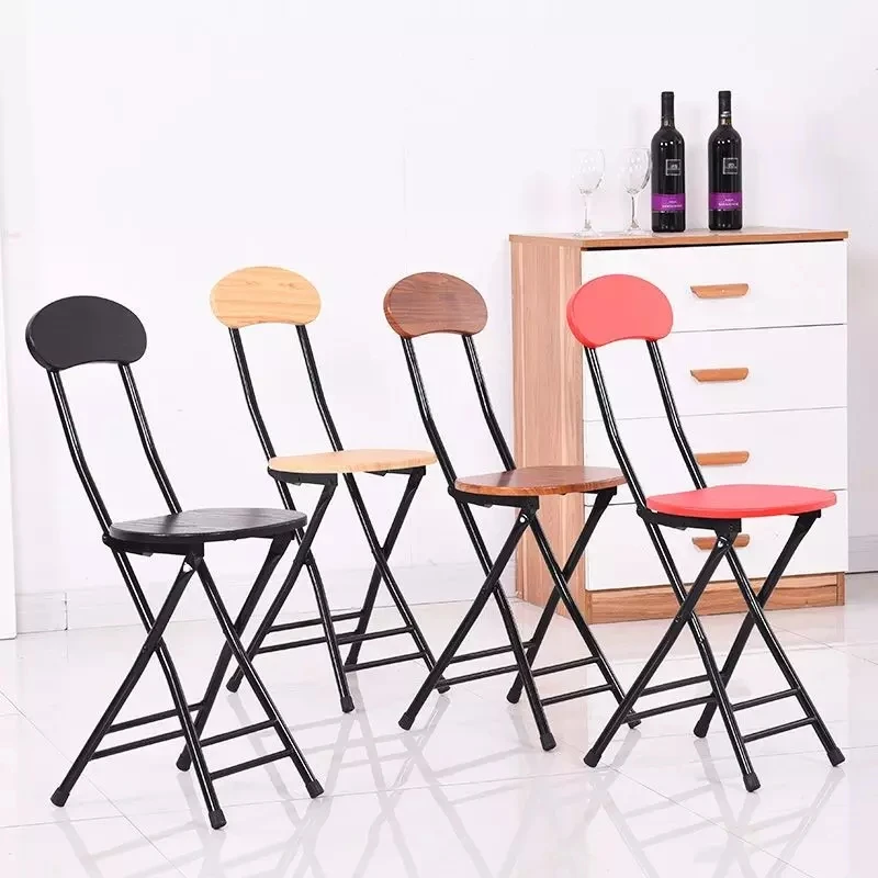 Folding stool home dining chair stool back chair training chair student dormitory chair simple folding round stool computer chai 4041 napa texture leather car seat back storage bag folding dining table grey