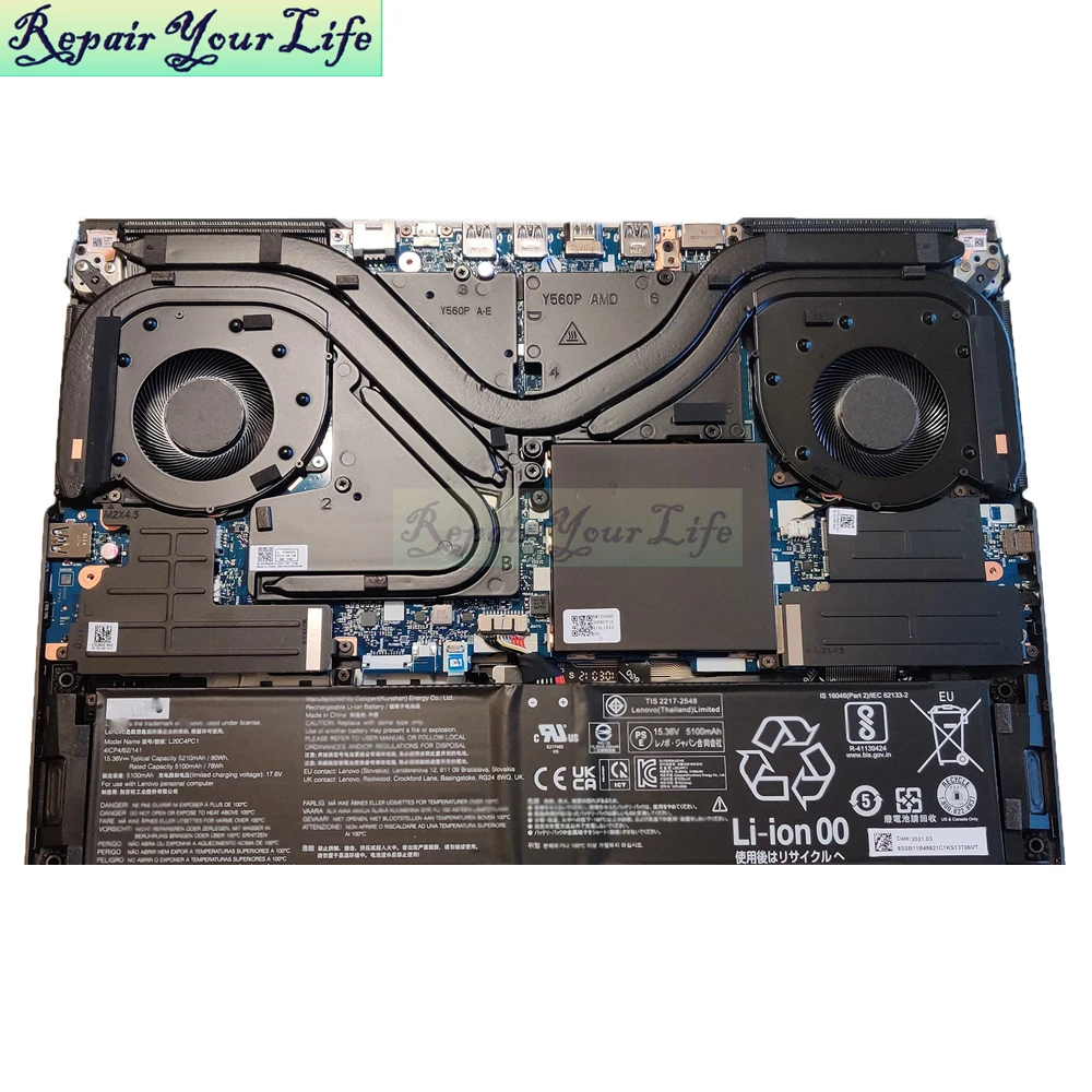 Ventilador Refrigerador para Lenovo Legion Pro16ach6h R9000p Y9000p 2023 Ventiladores de Refrigeração para Laptop Cpu Gpu Radiador 5h40s20280 5h40s20277 - Imagem 3
