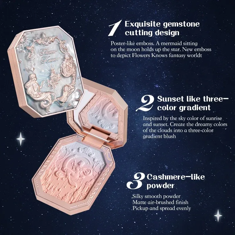 Powder Blusher Flower Knows Moonlight Mermaid Cheek Blush