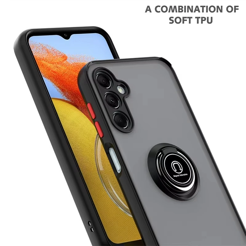 Shockproof Phone Case with Ring Stand Holder and Enhanced Protection