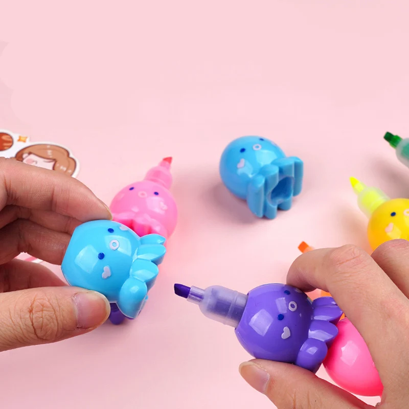 Kawaii Cute Octopus Highlighters Chisel Tip Marker Pens Pastel Colors for Kids Babies Children Xmas Birthday Creative Gifts highlighter pen marker pen highlighter marker