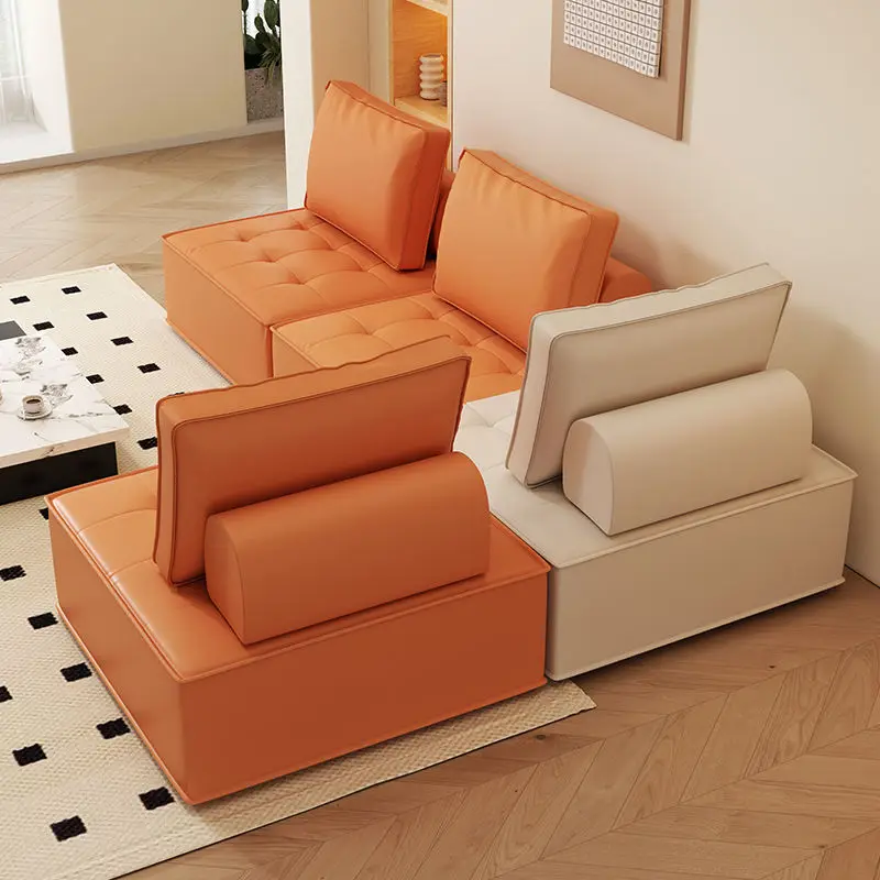 Single Person Cozy Lounge Fabric Sofa Set For Compact Urban Apartment Rental Bedroom Space Saving Trendy Relaxation Furniture