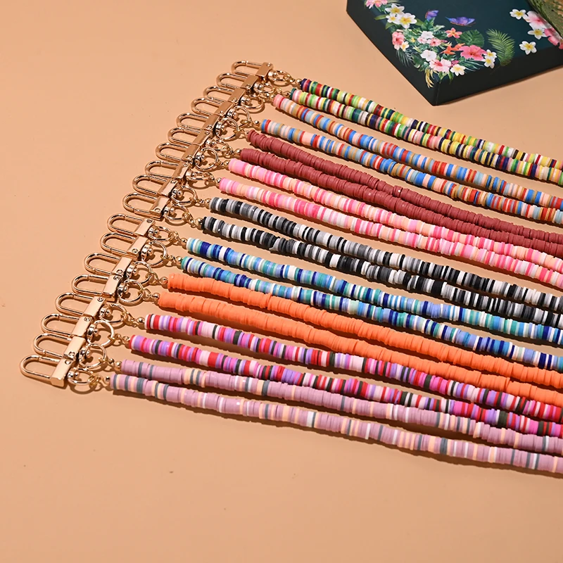 120CM Crossbody Cell Phone Lanyard Fashion Water Bottle Holder Strap Generic Phone Case Chain 6mm Clay Portable Small Bag Chain
