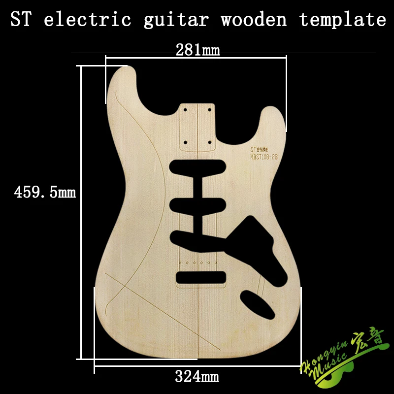 Stスタイルのエレキギターボディ透明アクリルテンプレートギター製造型