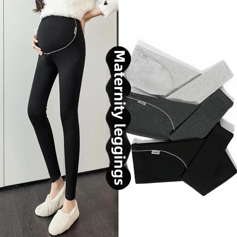 Autumn Fashion Maternity Leggings Versatile Outerwear Belly Support Pants Stylish Long Trousers for Pregnant Women