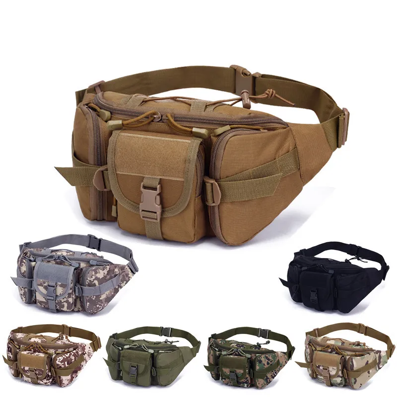 

Outdoor Waist Bag Men's Tactical Waterproof Molle Camouflage Hunting Hiking Climbing Nylon Mobile Phone Pouch Belt Fanny Pack