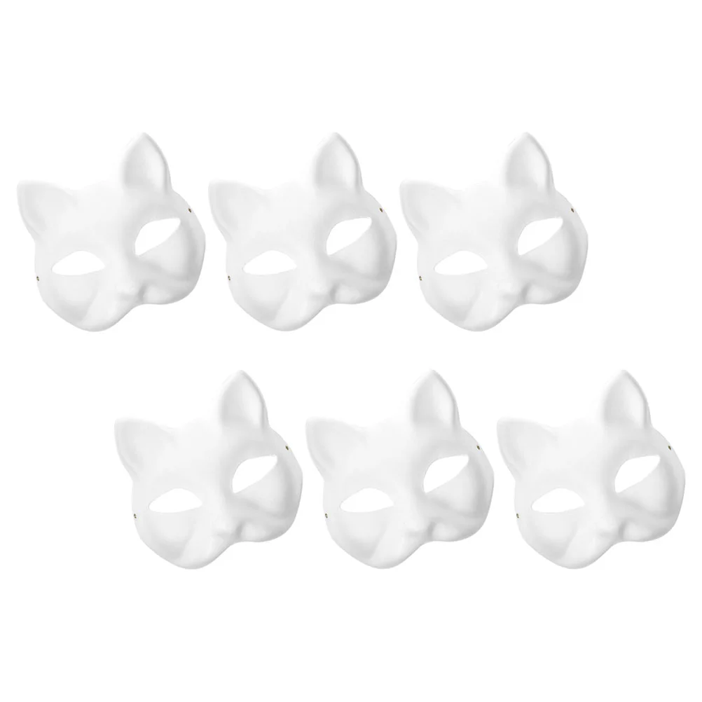 

DIY Anime Pulp Japanese Mask Half Face Hand-painted Cat Fox Mask Anime Masquerade Halloween Festival Cosplay Prop