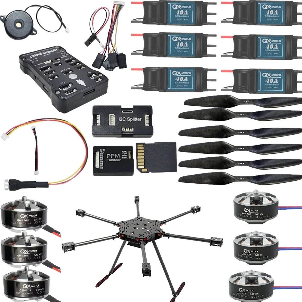 

680 Six-axis Folding Carbon Fiber Frame With 4208 Motor With 1355 Propeller With 40A ESC With Apm Or Pix Flight Control