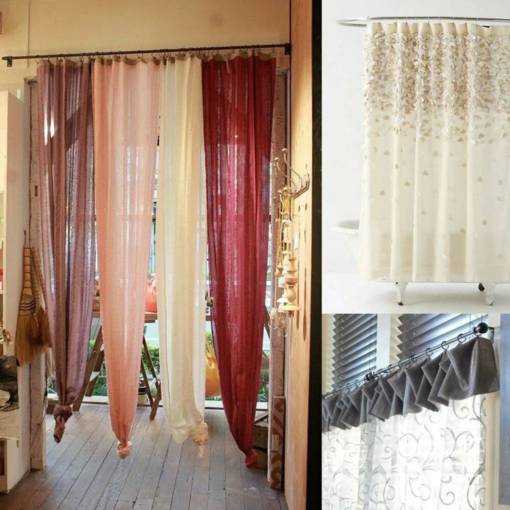 Curtain Hanging Ring Home Bedroom Living Room Drapery Rod Metal Hanging Hook 12pcs Silver