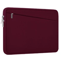 Durable 15.6 - Inch Laptop Sleeve with Front Pocket - Slim Protective Carrying Bag - 15.6 inch (Wine Red)