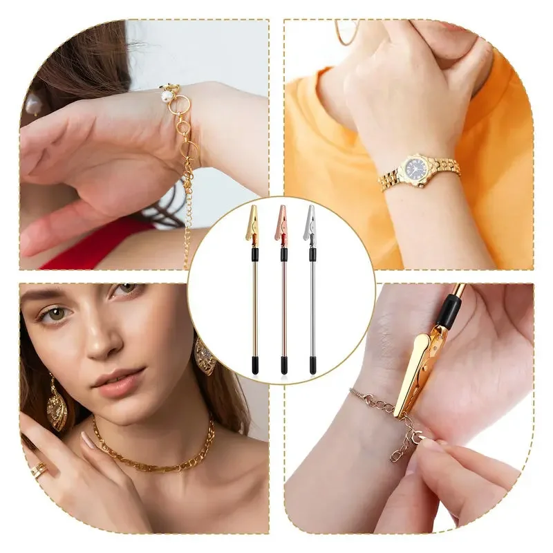 Elegant Metal Bracelet Helper Tool - Multi-Color Jewelry Wearing Aid