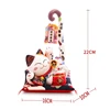 SEWS-8.6 Inch Ceramic Maneki Neko Lucky Cat Money Box Coin Bank Japanese Long Tail Fortune Cat Feng Shui Home Decor 5