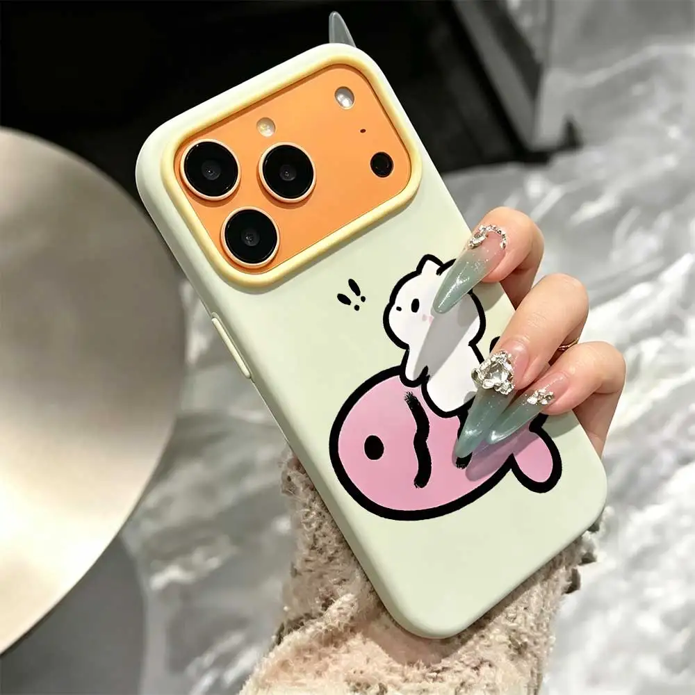 Kawaii Kitty Fish Print Shockproof Phone Case