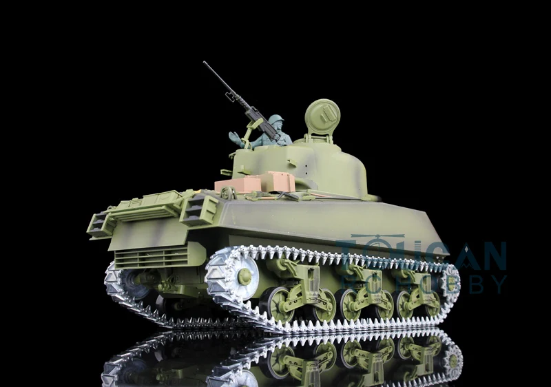 Upgraded Heng long 1/16 Scale 7.0 M4A3 Sher RC Tank 3898 Barrel Recoil 360 Rotating Turret Outdoor Toys Model 6