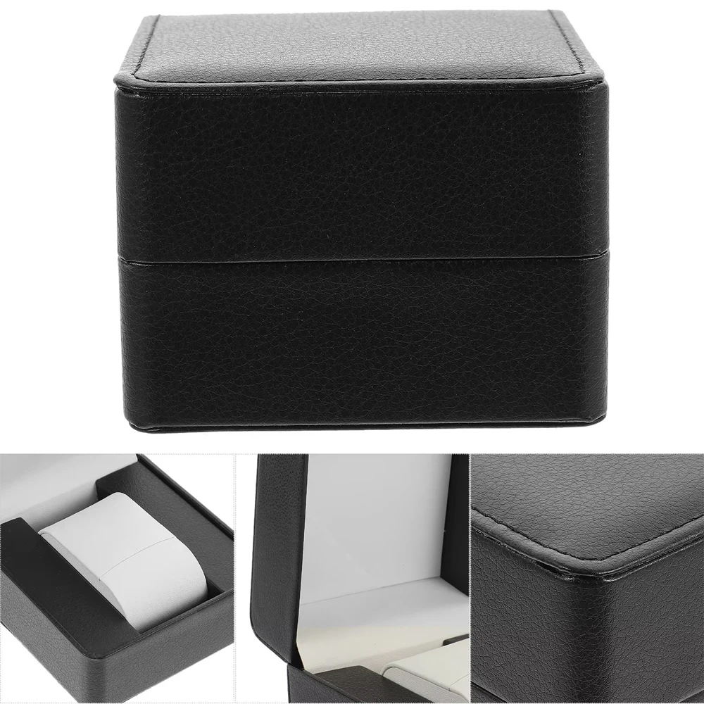 Watch Storage Box Watch Storage Bag Watch Storage Pouch Leather Storage Box Black Single Watch Gift BoxPU Leather Wristwatch Display Case Organizer for Men and Women PU Leather Watch Organizer