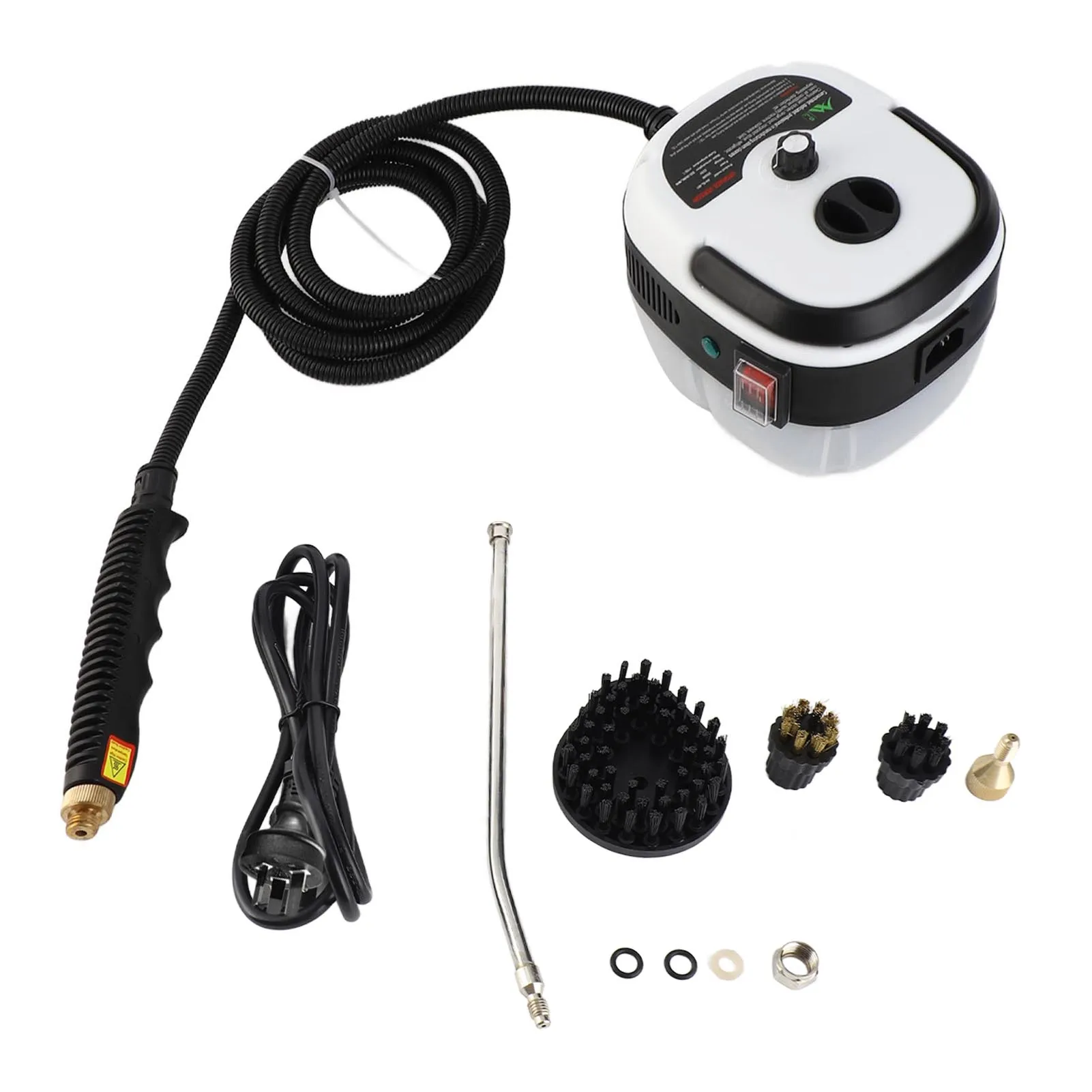 Accessory set for steam cleaner arranged for viewing