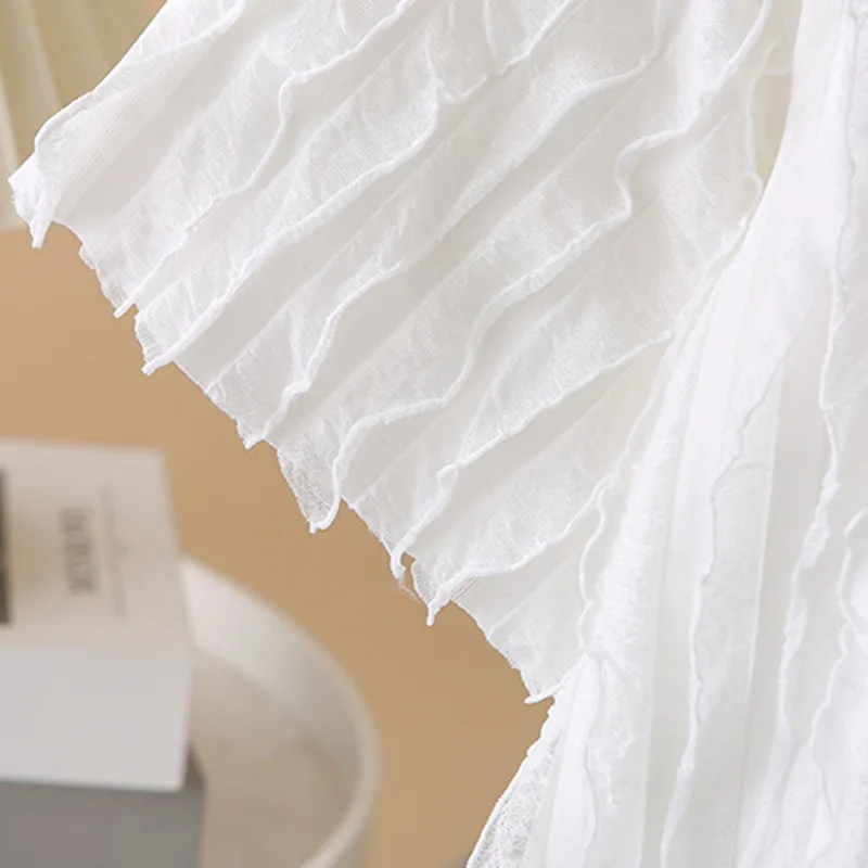 100KG Plus Size Women Top Summer New Stylish Casual three-dimensional Vertical Striped Short Sleeve Casual T-shirt 1684