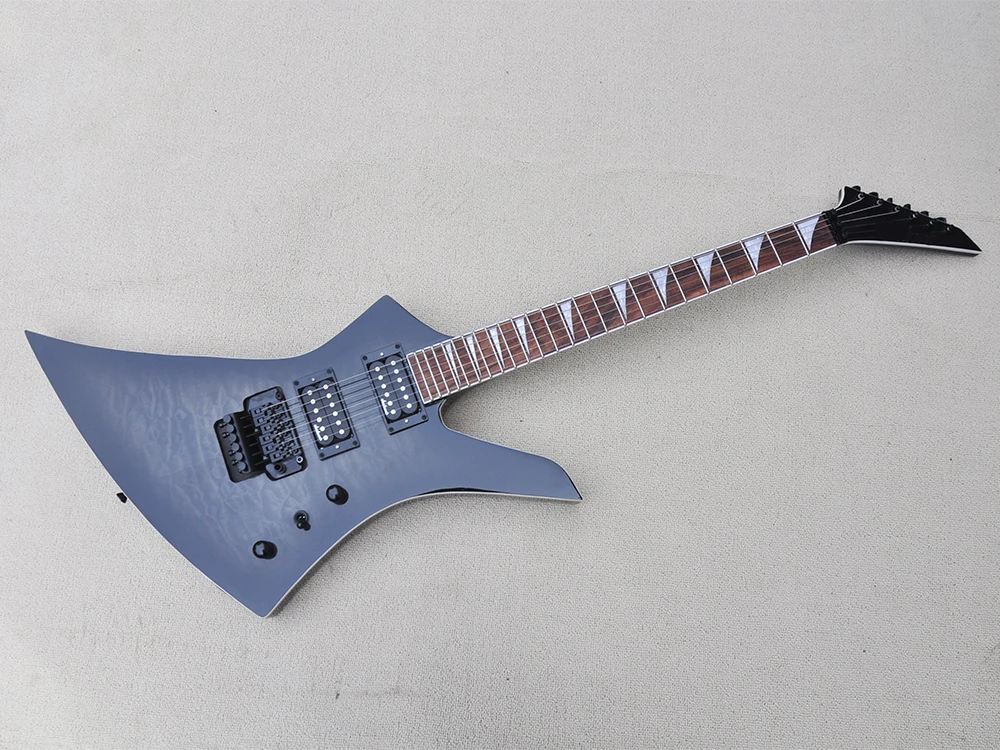 

Black 6 Strings Electric Guitar with Rosewood Fretboard,Quilted Maple Veneer,Customizable