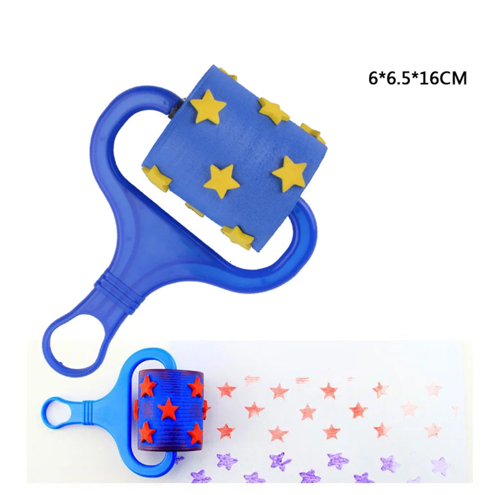 롤러 도장 장난감 EVA 그래피티 도구, DIY 드로잉 롤러, 재미있는 롤링 스탬프, 교육 소품, 6 개