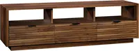 Media Console Credenza with Drawers and Storage Shelves, for TVs up to 70", Grand Walnut 1