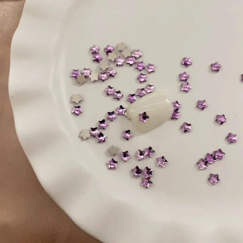 Super Sparkle Colorful Flatback Mini Star Nail Art Rhinestones - 50PCS Crystal Star Decorations