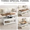 DWVO Coffee Table with Lifting Top, Multifunctional Coffee Table with Storage, Center Table with Hidden Compartment for Living R 3
