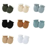28TD Anti Scratch Baby Gloves Comfortable and Stylish Newborns Hand Mittens, Full Finger Boys Girls Warm Gloves Solid Color