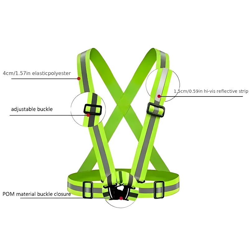 Outdoor Adjustable Safety Vests Night Walking Highlight Reflective Vest Lightweight Biking Safety Straps Waterproof Running Gear