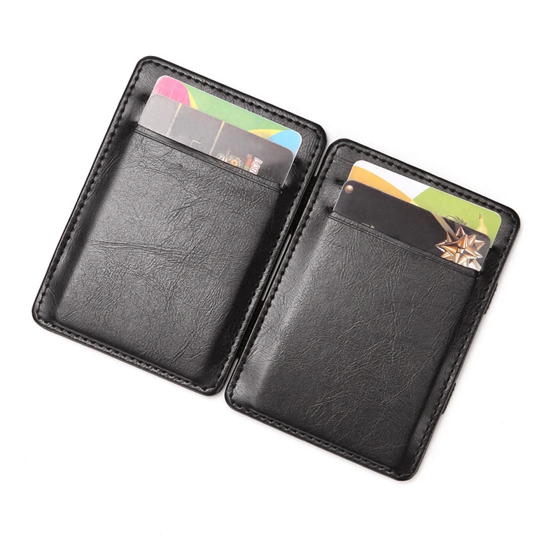 Fashion Short Business Credit Card Holder Mini Small Magic Wallets