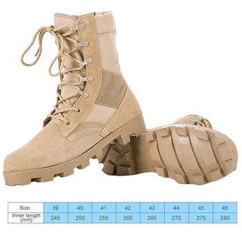 Mens Desert Combat Boots Breathable Motorcycle Outdoor Hiking Boots High-top Winter Tactical Military Boots Non-Slip for Men 6