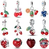 Charms Fit Pan Bracelets S925 Silver Color Strawberry Cherry Blueberries Fruit Sweet Original DIY Jewelry Birthday Fine Gifts 1