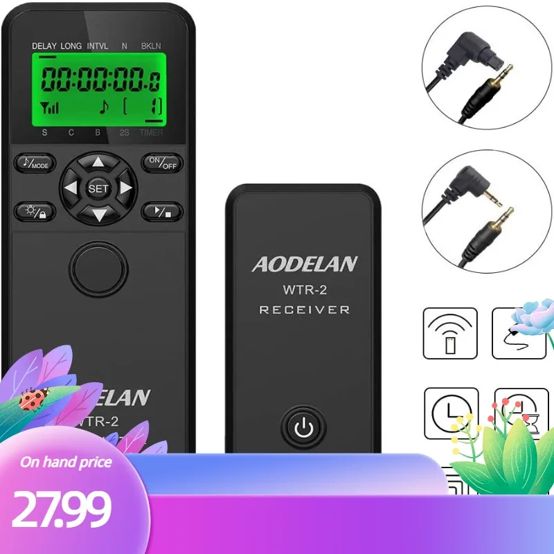 AODELAN Camera Wireless Shutter Release Timer Remote Control for Canon