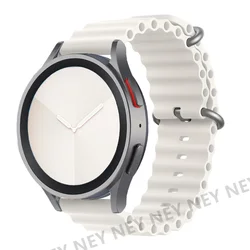 Ocean Bands Silicone Watch Strap - Universal 22mm/20mm Bracelet for 22mm watch band (White 02)