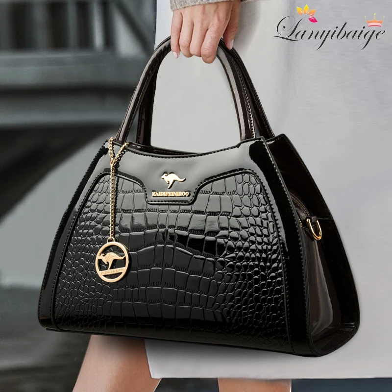 Claudia Handbag Stylish Crocodile Pattern Large Capacity Tote For Women Handbags