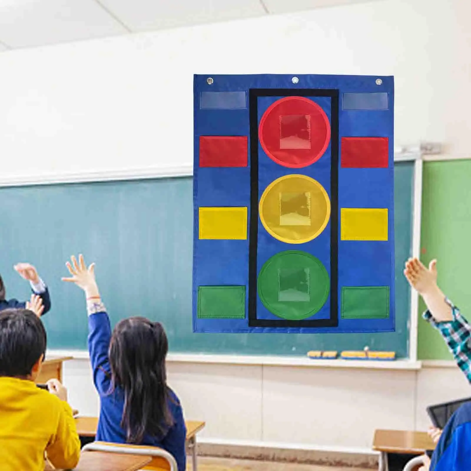 Stoplight Pocket Chart Teacher Organizer Educational Teaching Aid Traffic Light Learning Learning Tool for School Classroom Home