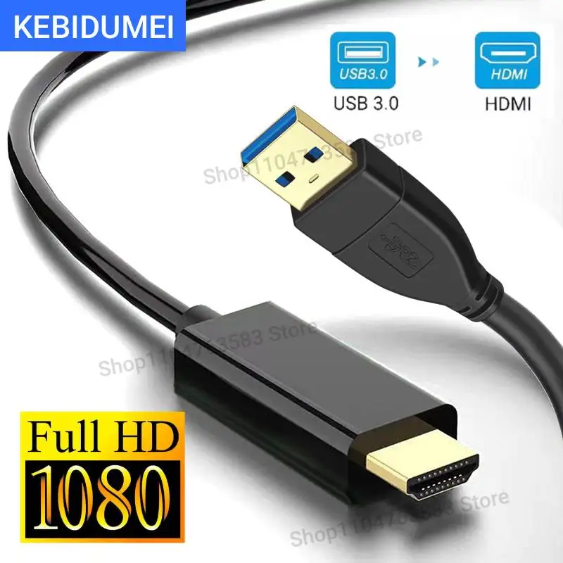 Premium Quality USB 3.0 to HDMI Converter Cable - 1080P Video Projection